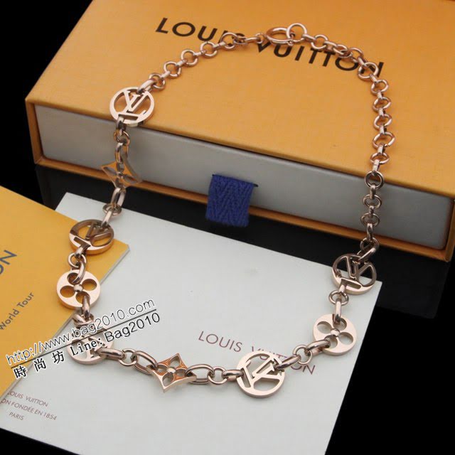 Louis Vuitton新款飾品 路易威登粗版多花項鏈 LV四葉草鏤空項鏈  zglv2176